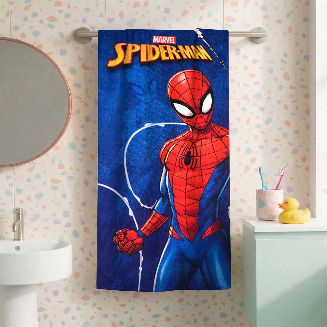 Marvel Spiderman Kids Hooded Towel and Kids Bath Towel Combo by Athom Living - Athom Living