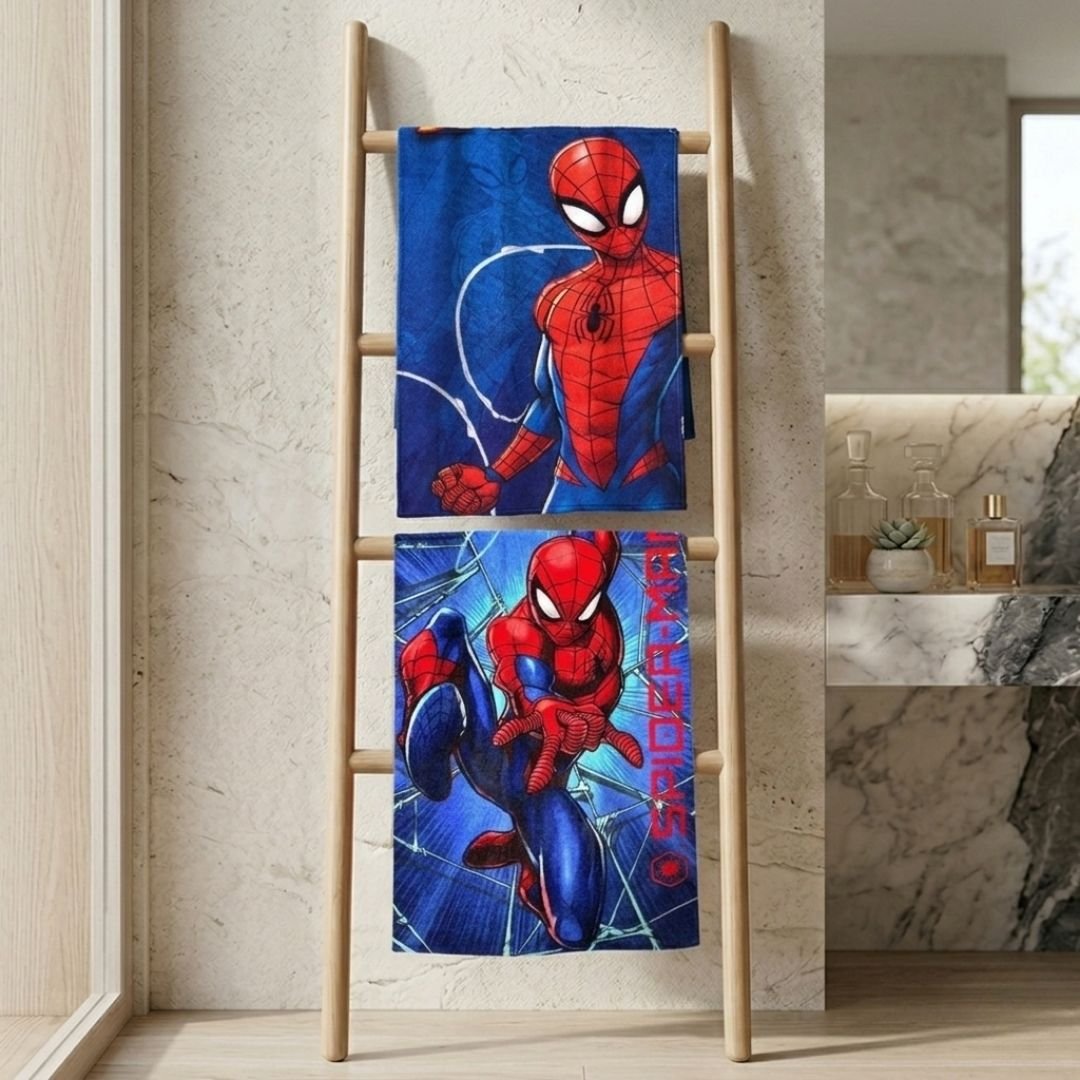 Marvel Spiderman Kids Soft & Absorbent Bath Towel Pack of 2 by Athom Living - Athom Living