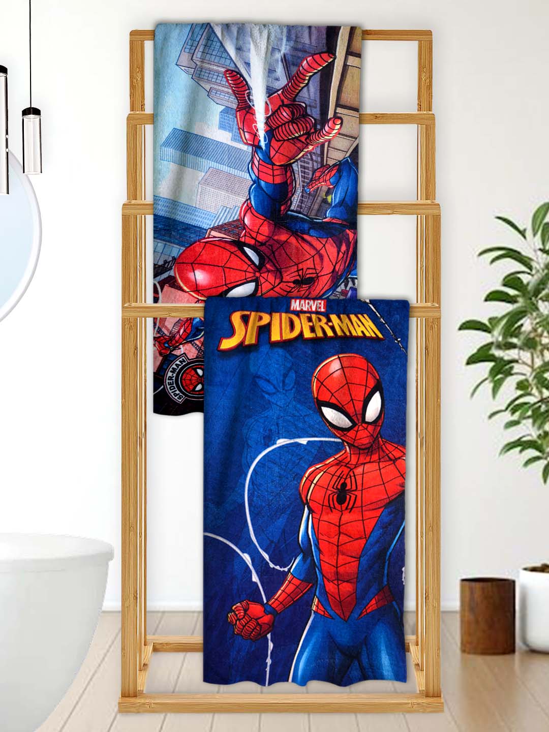 Marvel Spiderman "Spider - Power" Kids Bath Towel Combo - Pack of 2 by Athom Living - Athom Living