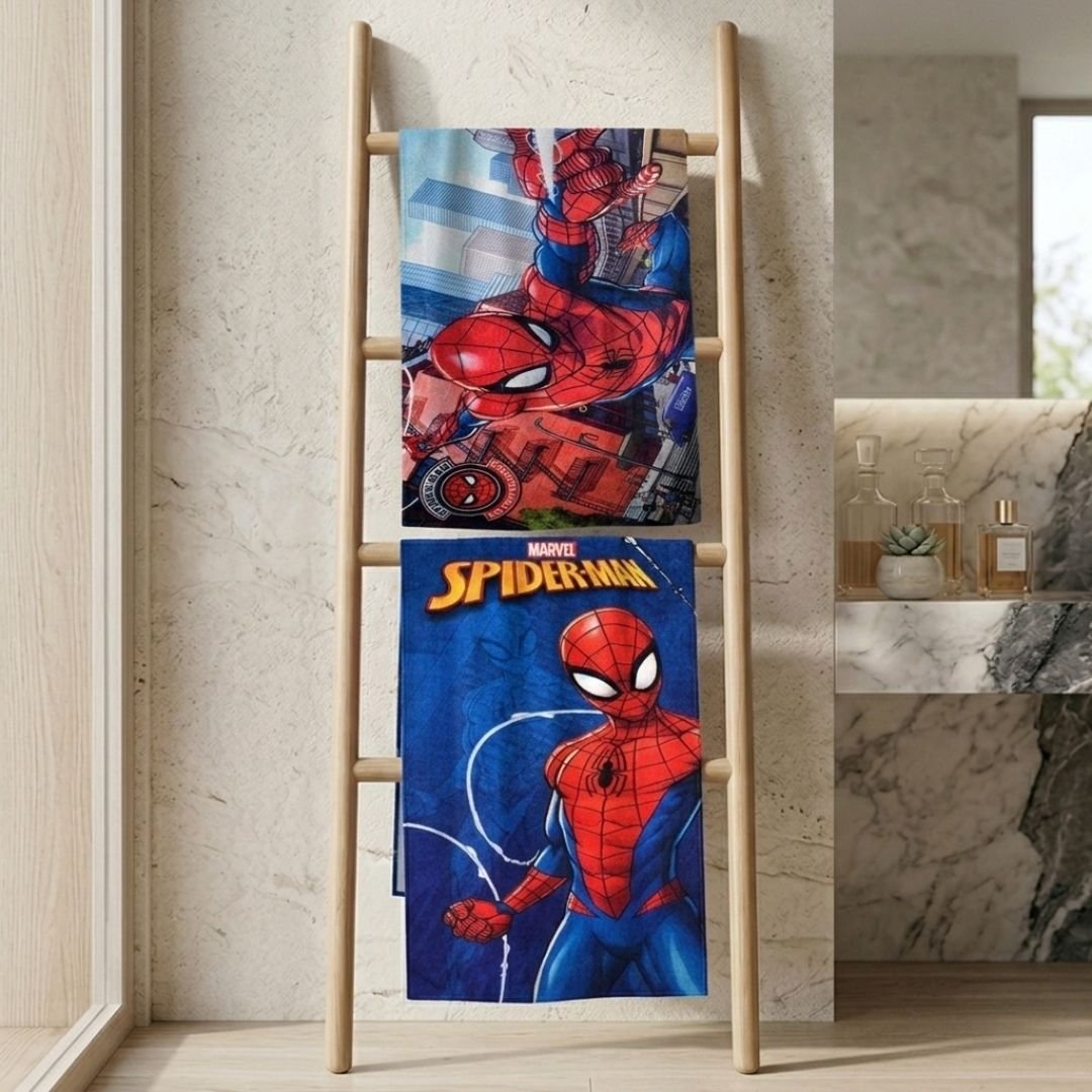 Marvel Spiderman "Spider - Power" Kids Bath Towel Combo - Pack of 2 by Athom Living - Athom Living