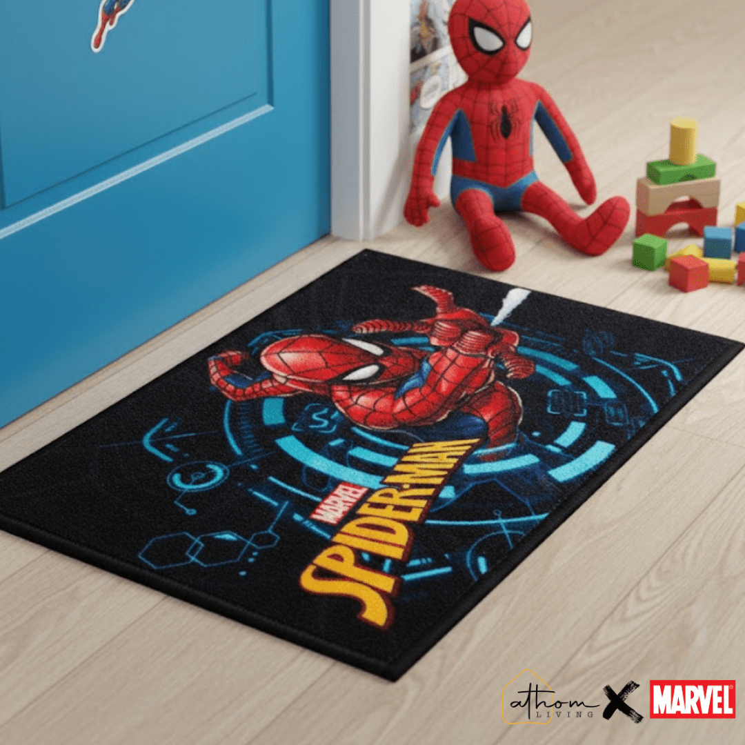 Marvel Spiderman "Swing into action" Anti - Slip Kids Bathmat by Athom Living - Athom Living
