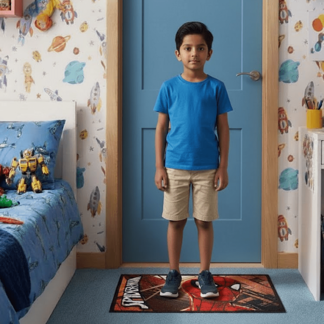 Marvel Spiderman themed anti skid carpet & doormat combo set of 2 by Athom Living - Athom Living