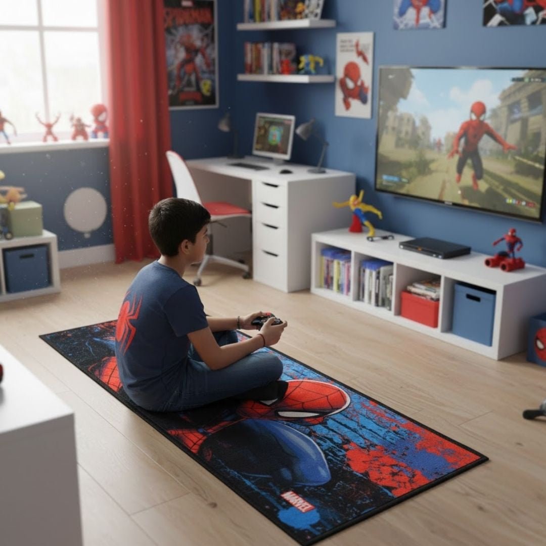 Marvel Spiderman Themed Kids Runner Carpet(60x140 cm) by Athom Living - Athom Living