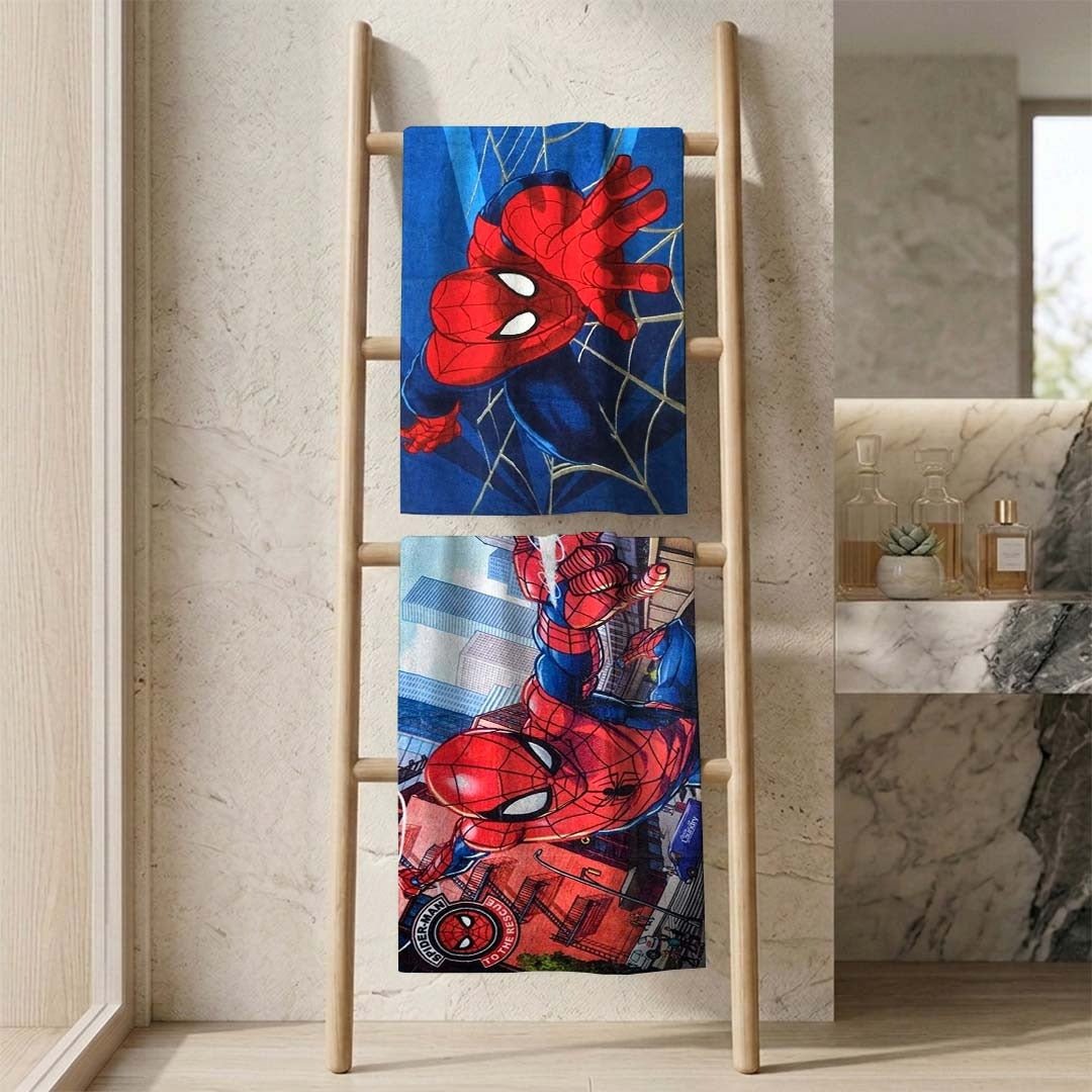 Marvel Spiderman "Web - Slinging Fun!" Kids Bath Towel Combo - Pack of 2 by Athom Living - Athom Living