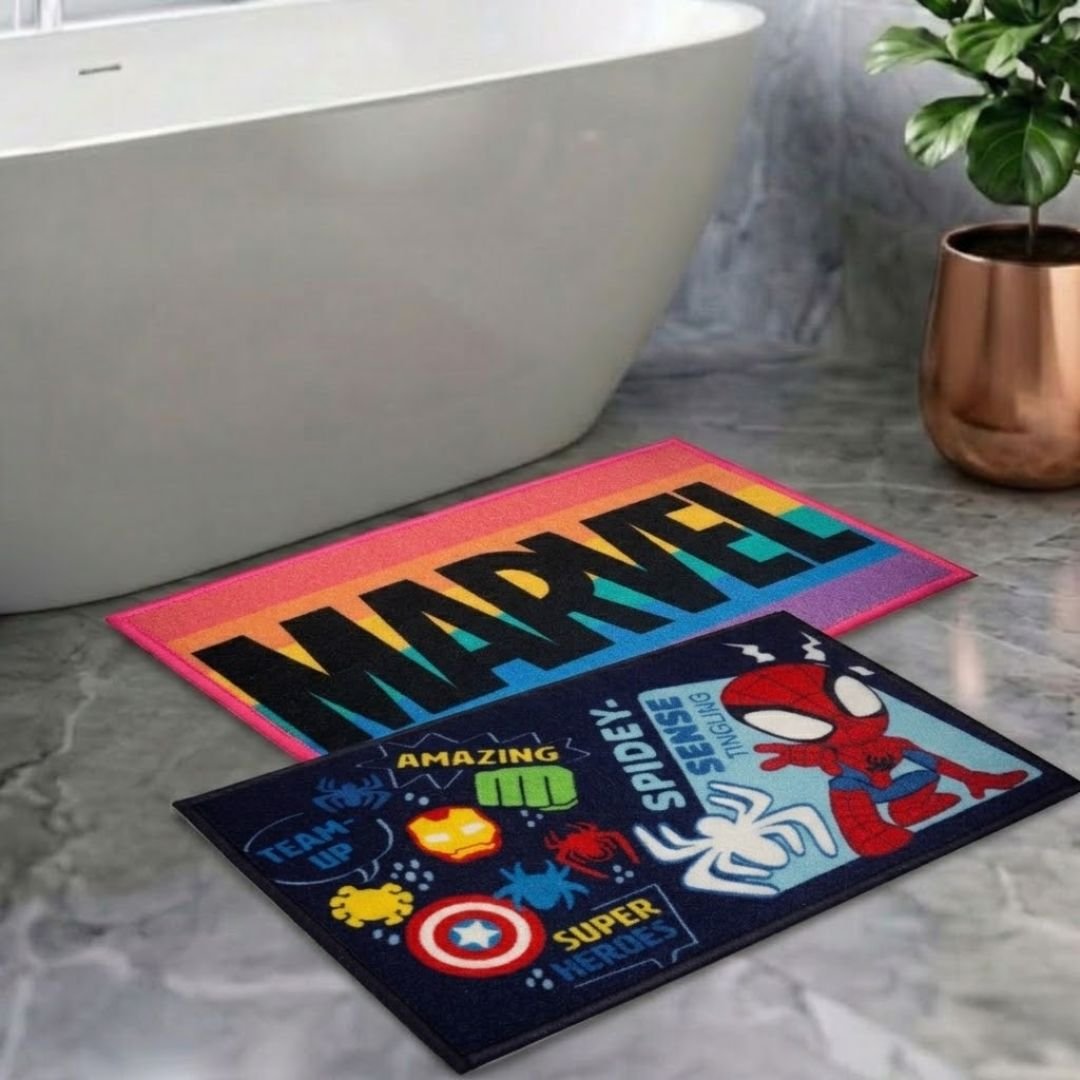 Marvel & Spidey Sense - Tingling Kids Bathmat Combo - Pack of 2 by Athom Living - Athom Living