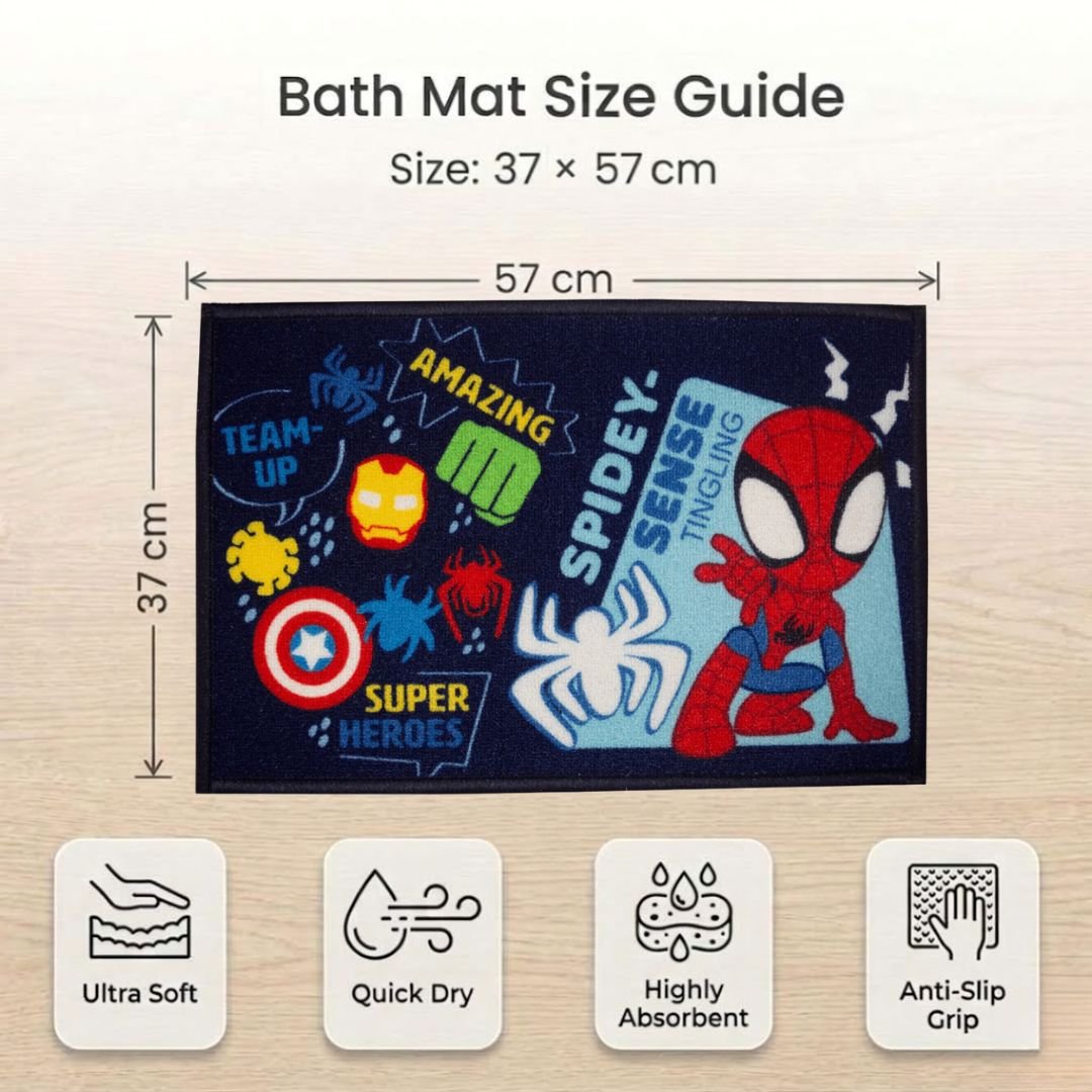 Marvel Spidey - Sense Tingling & Spidey Amazing Freinds Kids Bathmat Combo - Pack of 2 by Athom Living - Athom Living