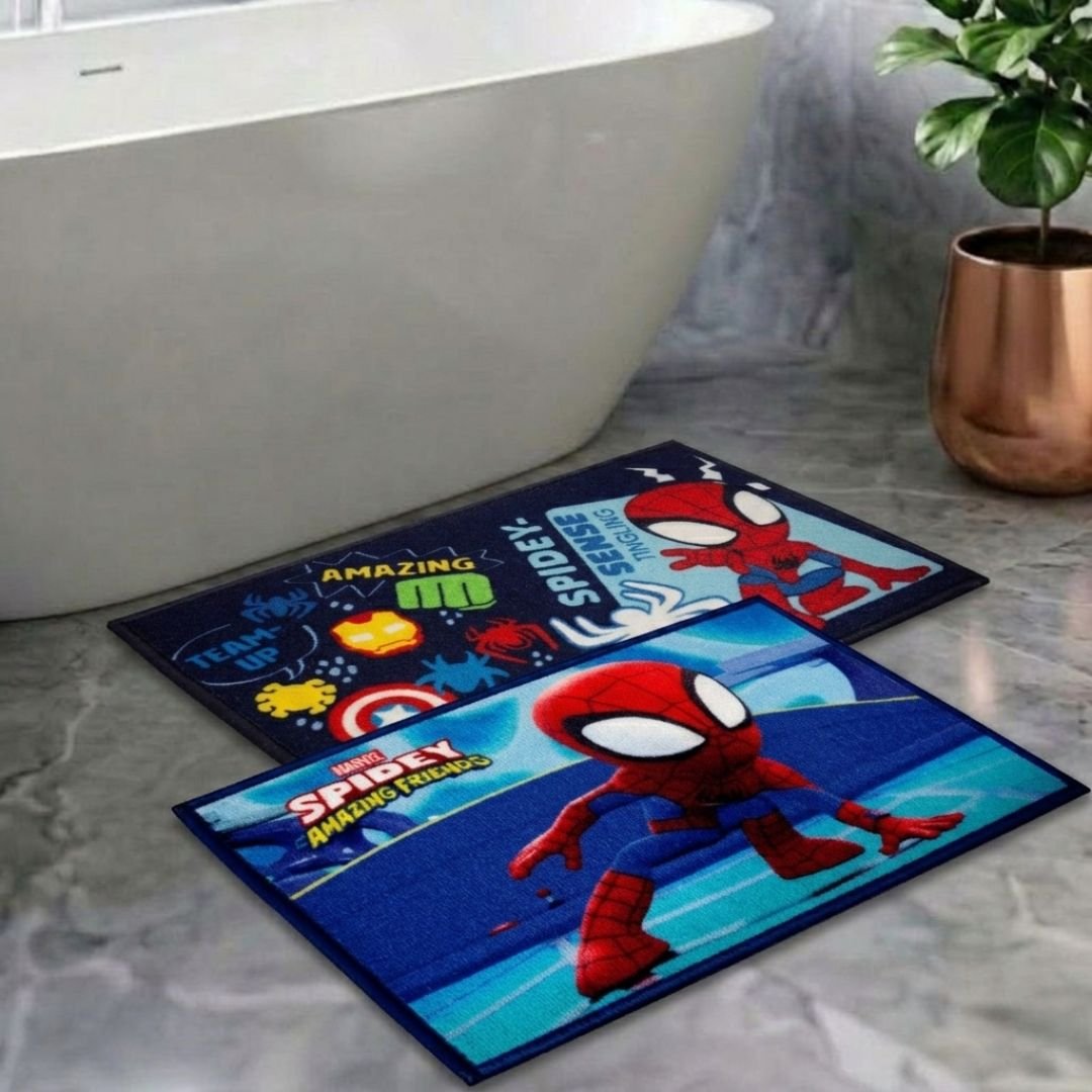 Marvel Spidey - Sense Tingling & Spidey Amazing Freinds Kids Bathmat Combo - Pack of 2 by Athom Living - Athom Living