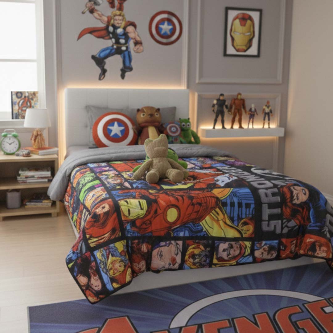 Marvel Superhero Kids Comforter – Single – "Stronger Together" by Athom Living - Athom Living