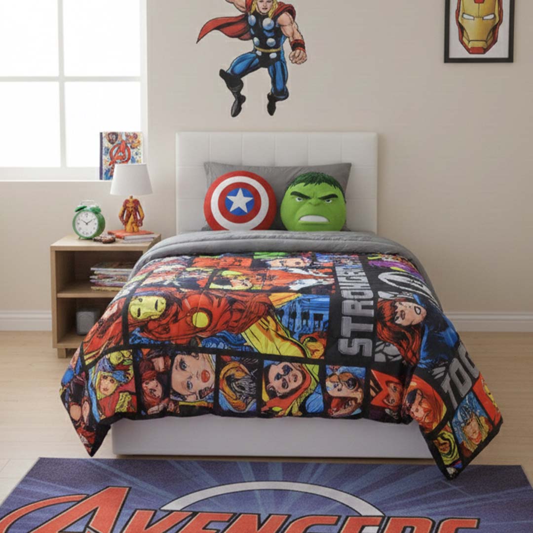 Marvel Superhero Kids Comforter – Single – "Stronger Together" by Athom Living - Athom Living
