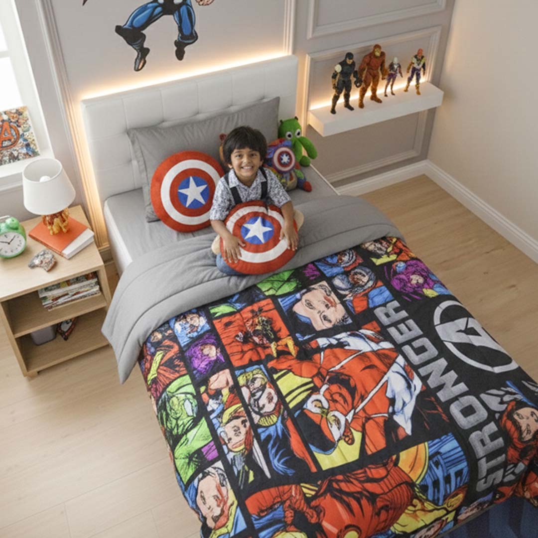 Marvel Superhero Kids Comforter – Single – "Stronger Together" by Athom Living - Athom Living