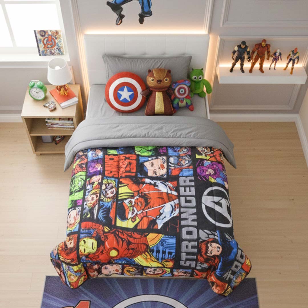 Marvel Superhero Kids Comforter – Single – "Stronger Together" by Athom Living - Athom Living