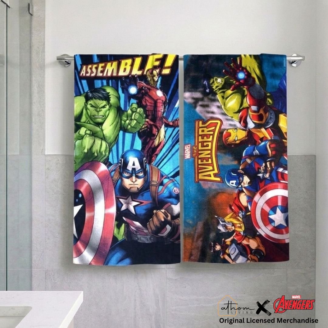 Marvel "The Avengers Assemble!" Kids Bath Towel Combo - Pack of 2 by Athom living - Athom Living