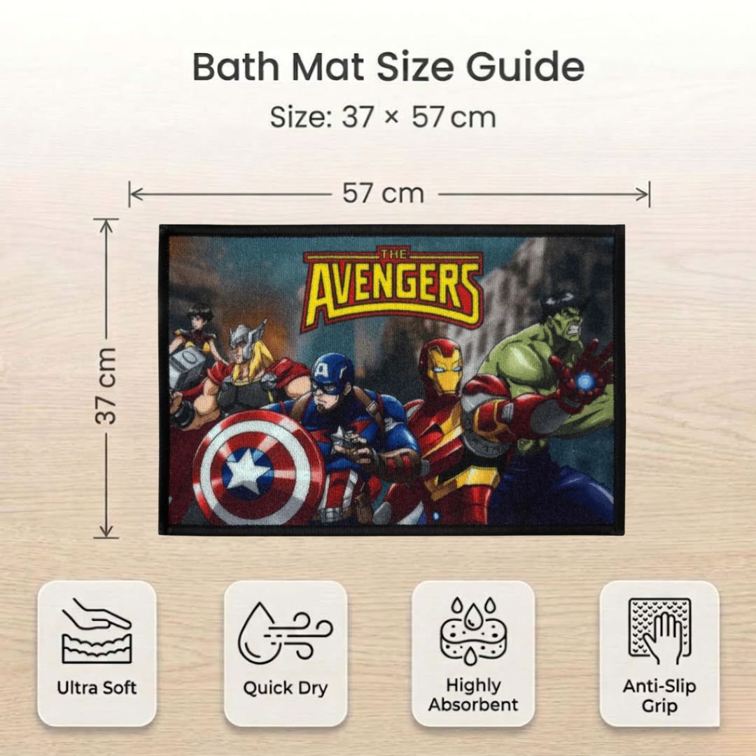 Marvel The Avengers "Where Legends Unite" Anti - Slip Bathmat by Athom Living - Athom Living
