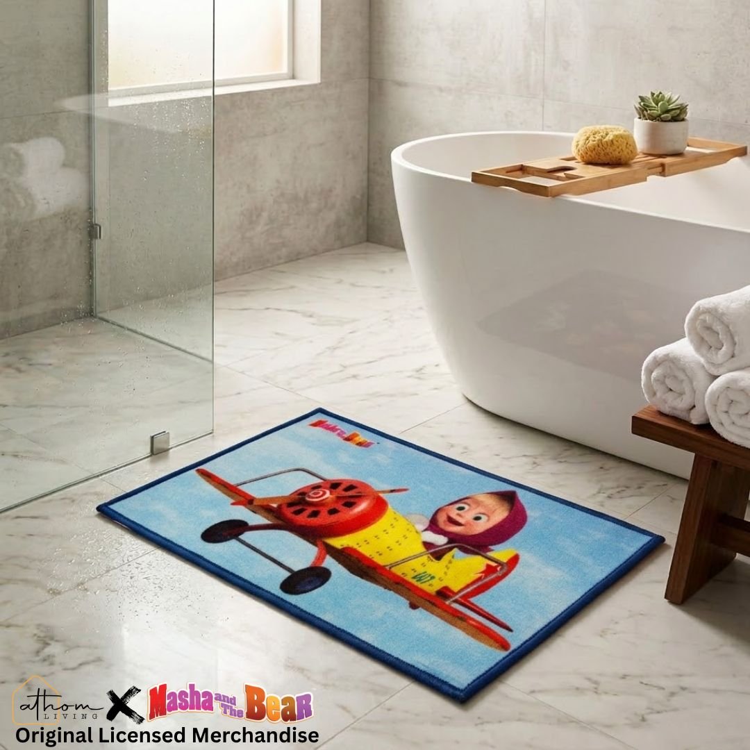 Masha and The Bear "Adventures with a Heart" Anti - Slip Kids Bathmat by Athom Living - Athom Living