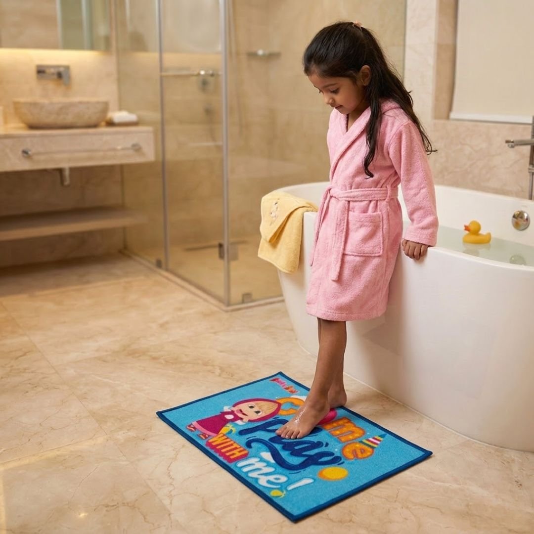 Masha and The Bear Anti - Slip Bathmat – Set of 2 – "Come Play with Me" by Athom Living - Athom Living