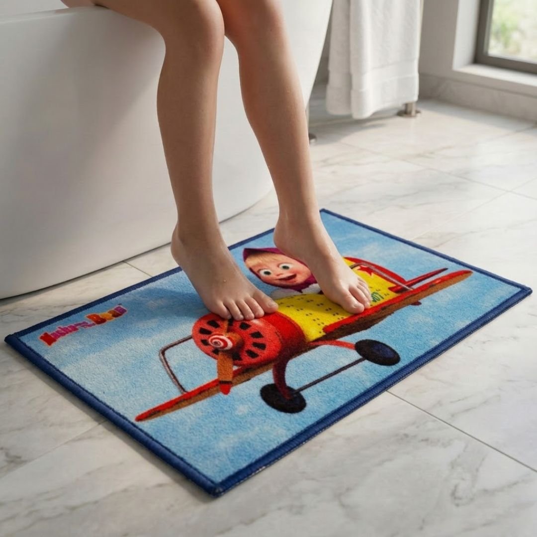 Masha and The Bear Anti - Slip Bathmat – Set of 2 – "Every Step is a Smile" by Athom Living - Athom Living