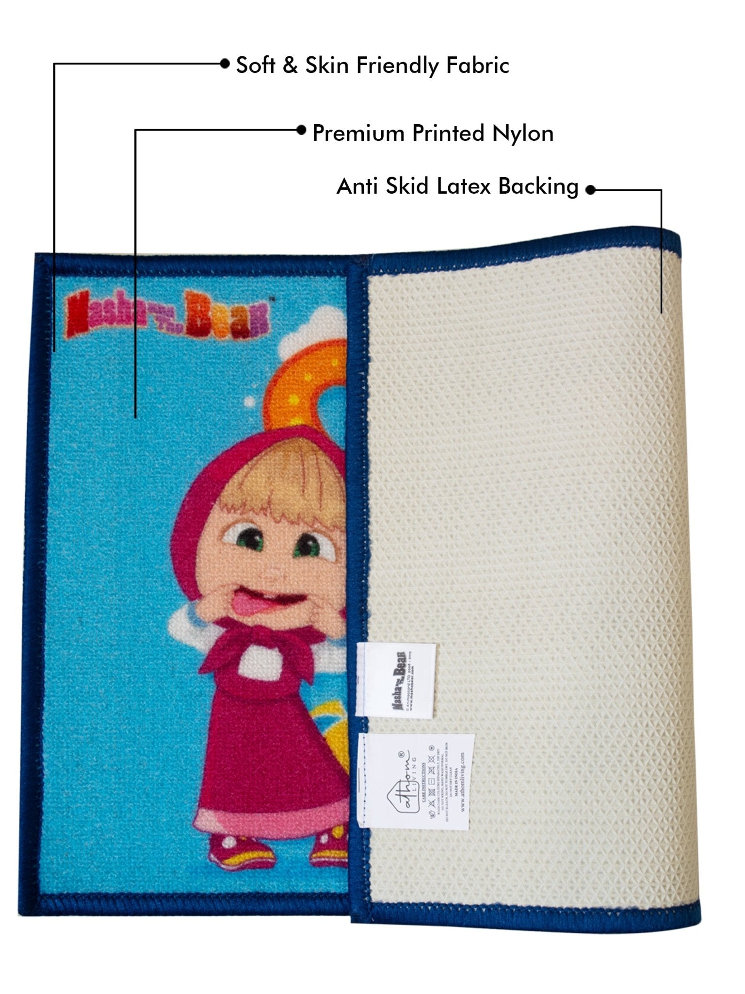 Masha and The Bear Anti - Slip Bathmat – Set of 2 – "Positive Vibes Only" by Athom Living - Athom Living