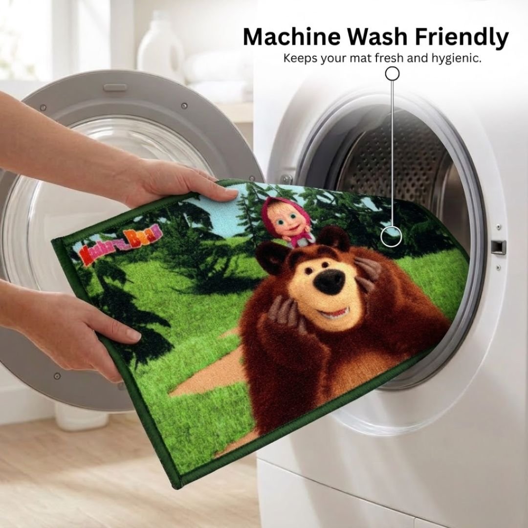 Masha and The Bear "Big Bear Little Trouble" Anti - Slip Kids Bathmat by Athom Living - Athom Living
