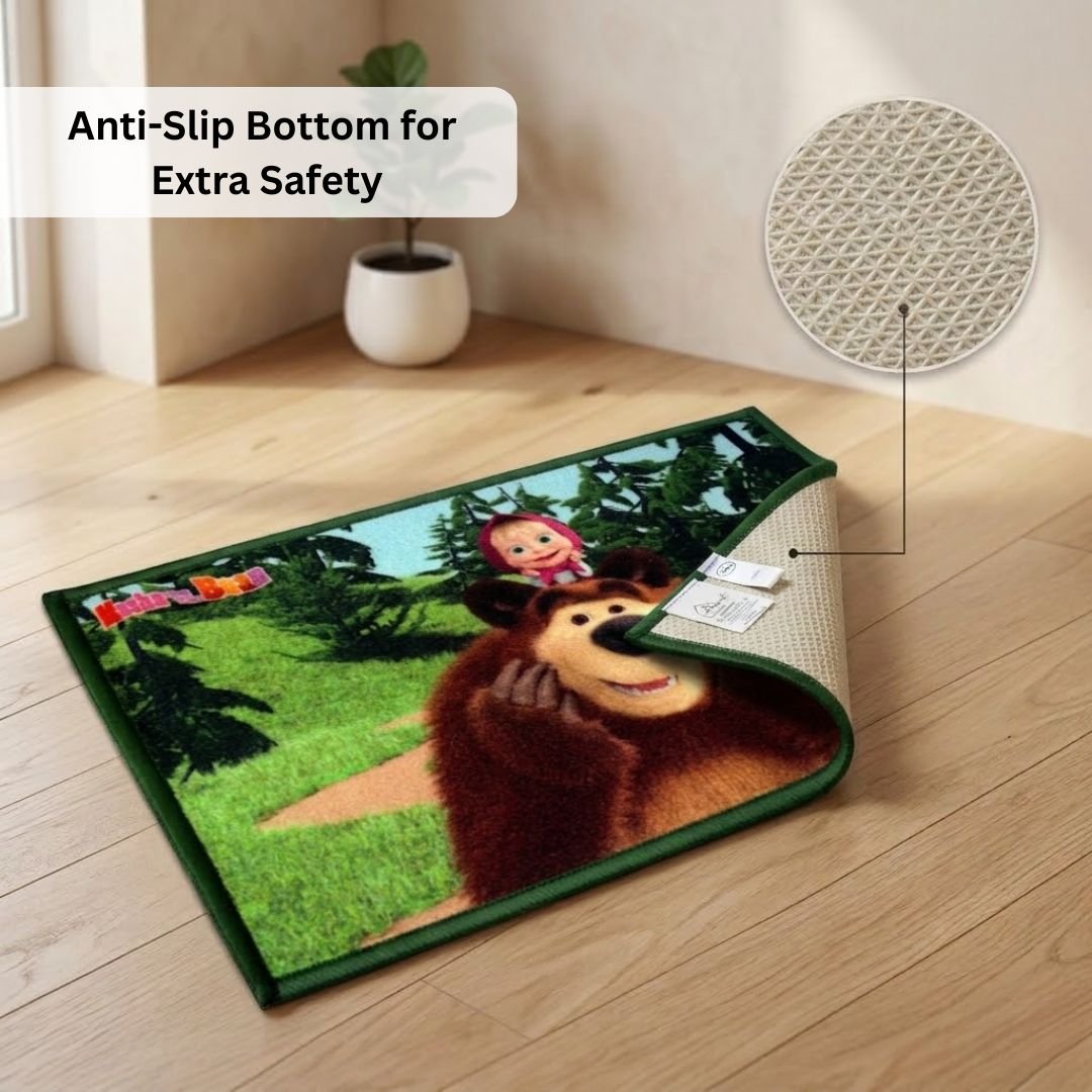 Masha and The Bear "Big Bear Little Trouble" Anti - Slip Kids Bathmat by Athom Living - Athom Living