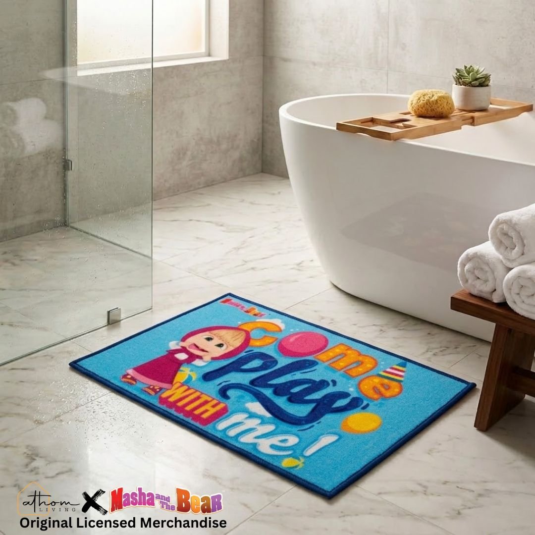 Masha and The Bear "Come Play With me!" Anti - Slip Kids Bathmat by Athom Living - Athom Living