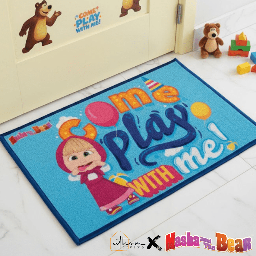Masha and The Bear "Come Play With me!" Anti - Slip Kids Bathmat by Athom Living - Athom Living