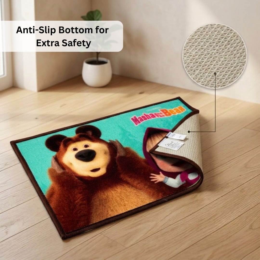 Masha and The Bear "Every Day is Playtime" Anti - Slip Kids Bathmat by Athom Living - Athom Living
