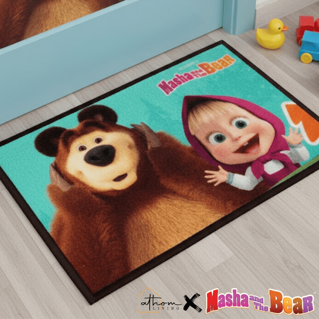 Masha and The Bear "Every Day is Playtime" Anti - Slip Kids Bathmat by Athom Living - Athom Living