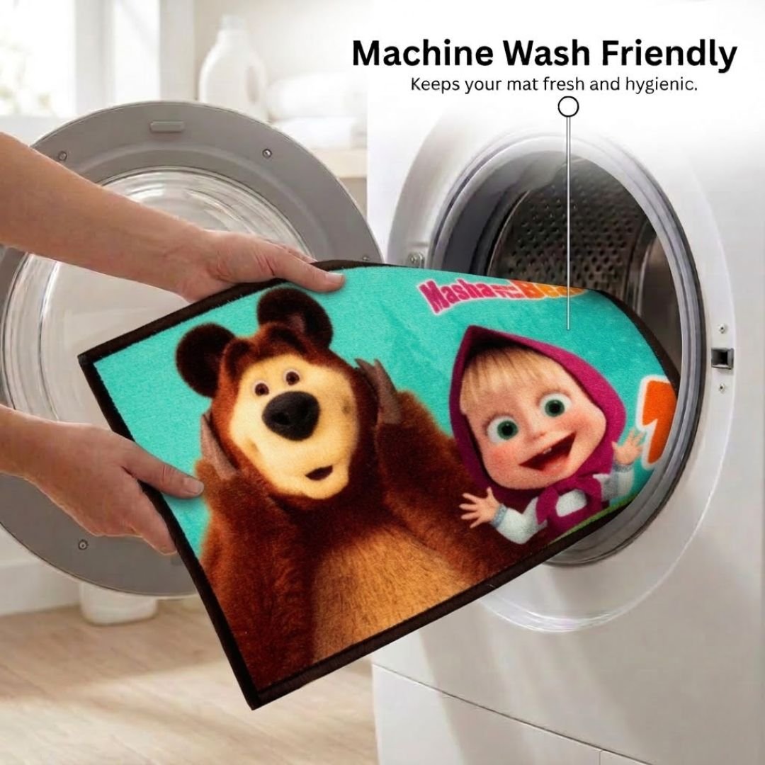 Masha and The Bear "Every Day is Playtime" Anti - Slip Kids Bathmat by Athom Living - Athom Living