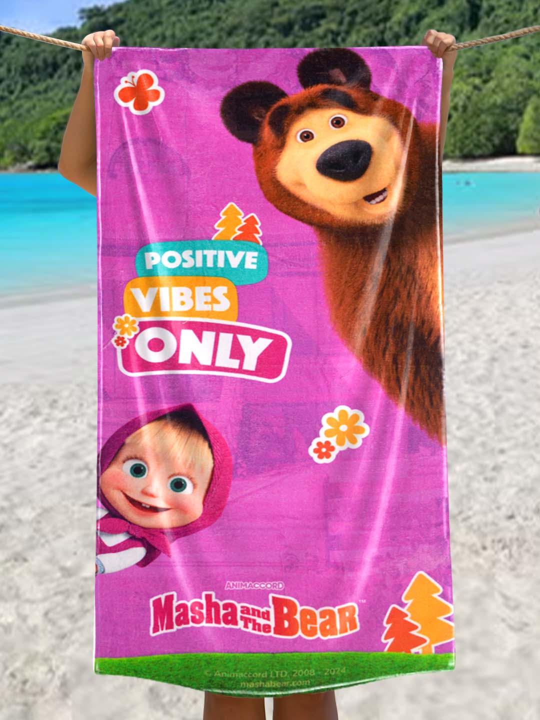 Masha and The Bear Kids Cotton Bath Towel by Athom Living - Athom Living