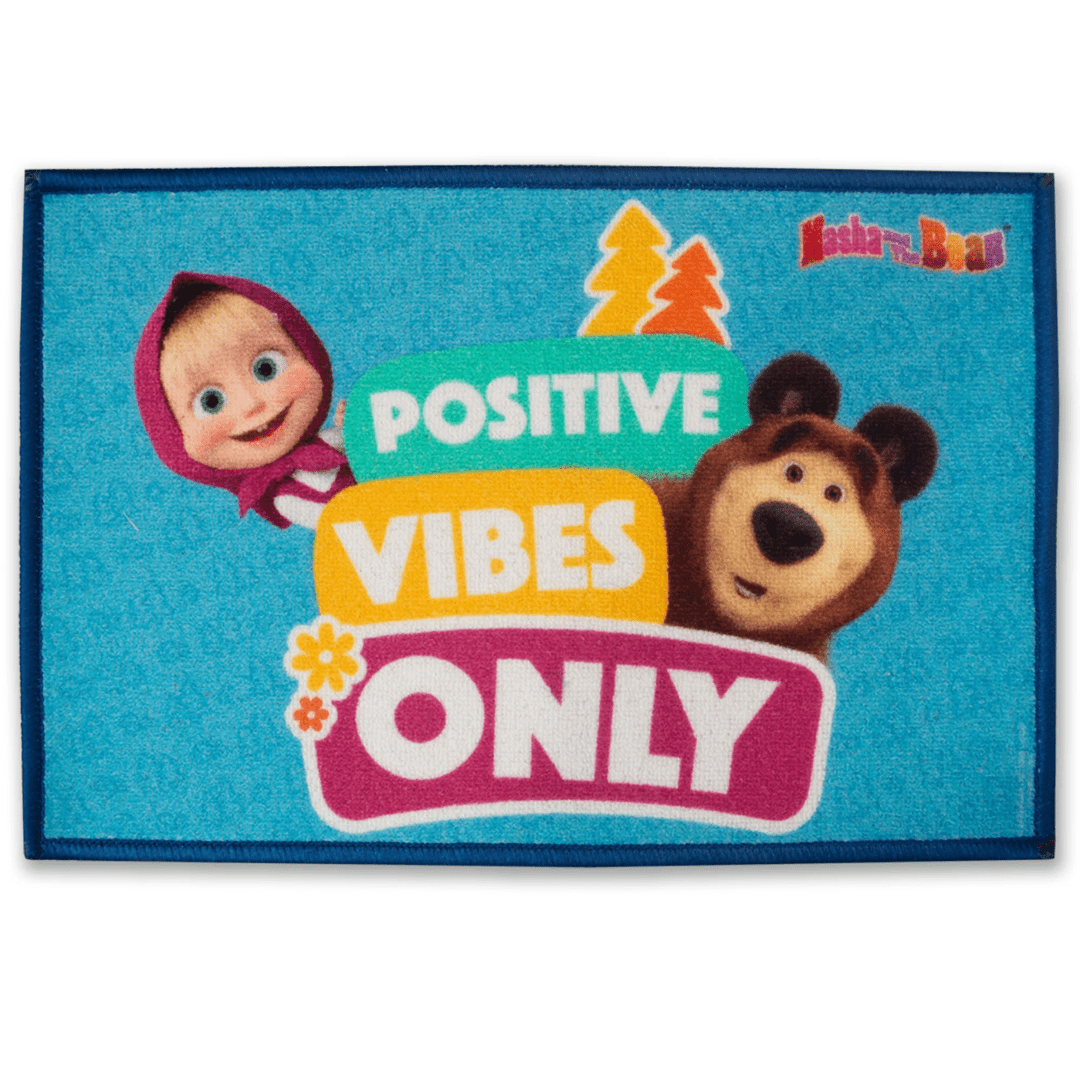 Masha and The Bear "Positive Vibes Only" Anti - Slip Kids Bathmat by Athom Living - Athom Living