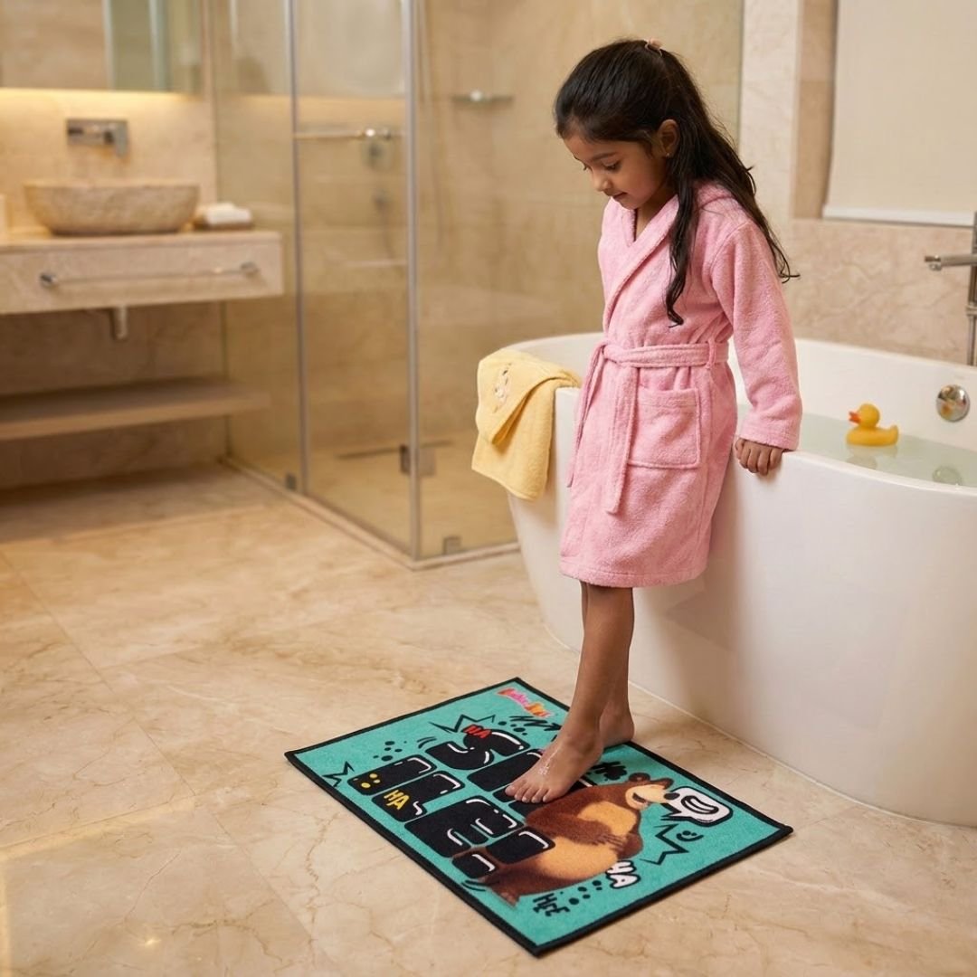 Masha and The Bear "Smile" Anti - Slip Kids Bathmat by Athom Living - Athom Living