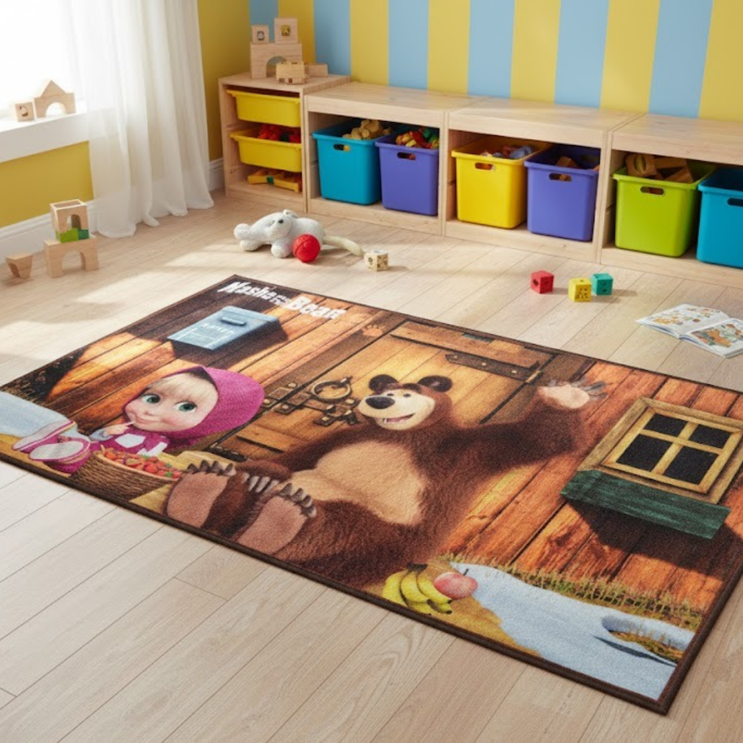 Masha And The Bear Themed Kids Carpet(90x150cm) by Athom Living - Athom Living