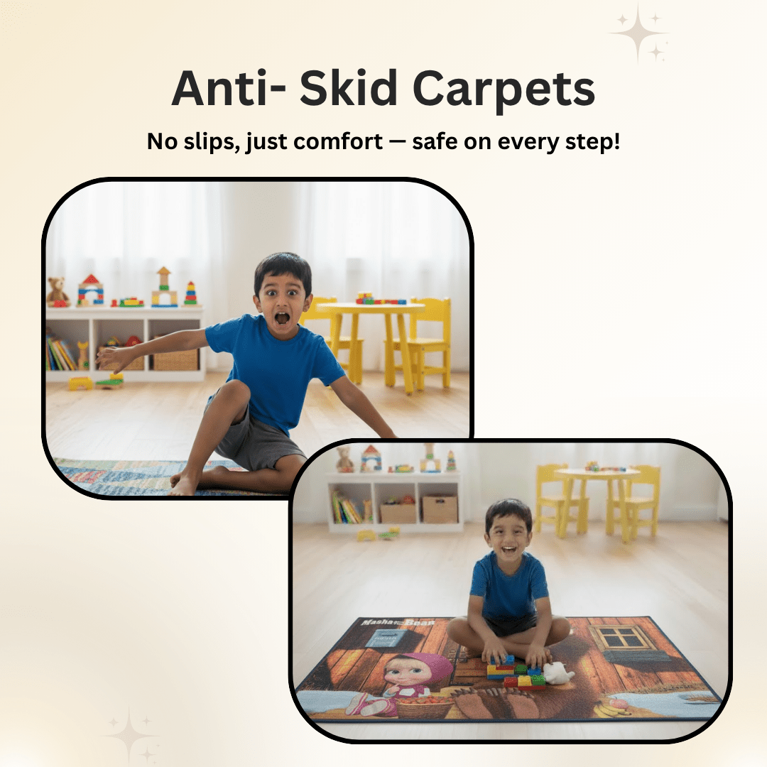 Masha And The Bear Themed Kids Carpet(90x150cm) by Athom Living - Athom Living