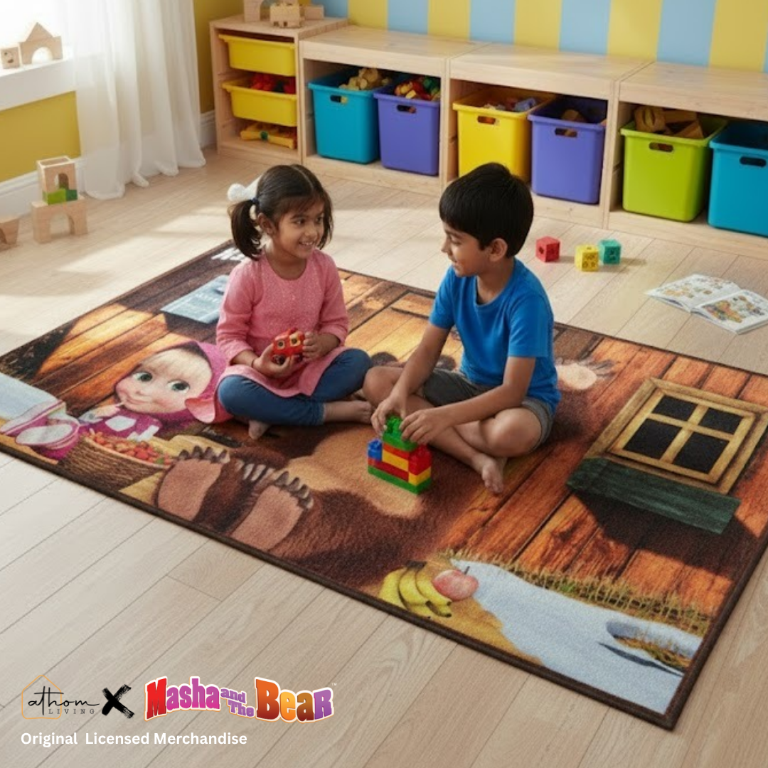Masha And The Bear Themed Kids Carpet(90x150cm) by Athom Living - Athom Living