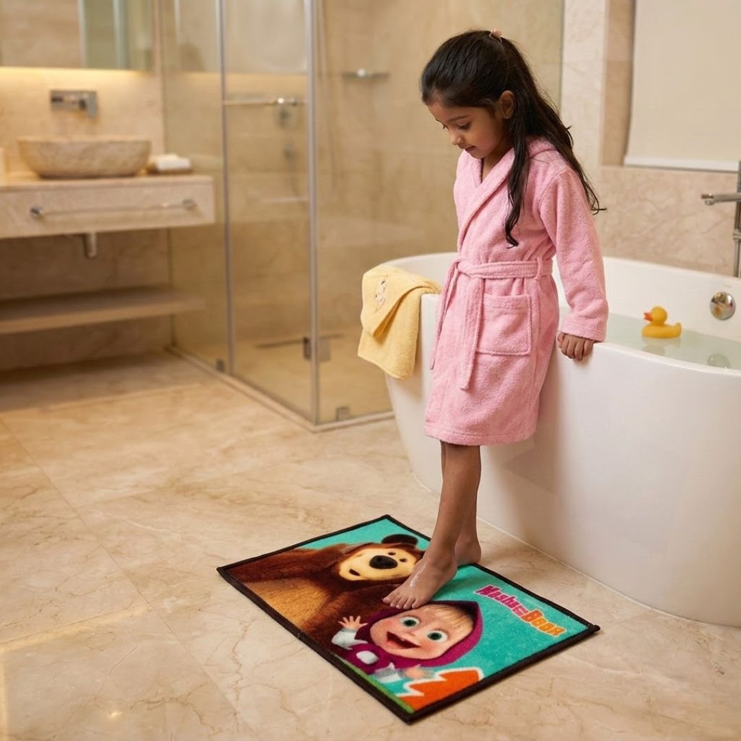 Masha & The Bear Anti - Slip Bathmat – Set of 2 – "Smiles, Giggles & Good Times" by Athom Living - Athom Living