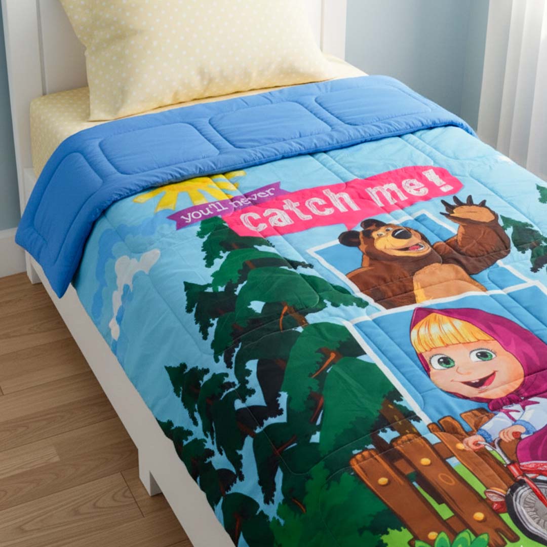 Masha & The Bear Kids Comforter - Single – "You Will Never Catch Me" by Athom Living - Athom Living