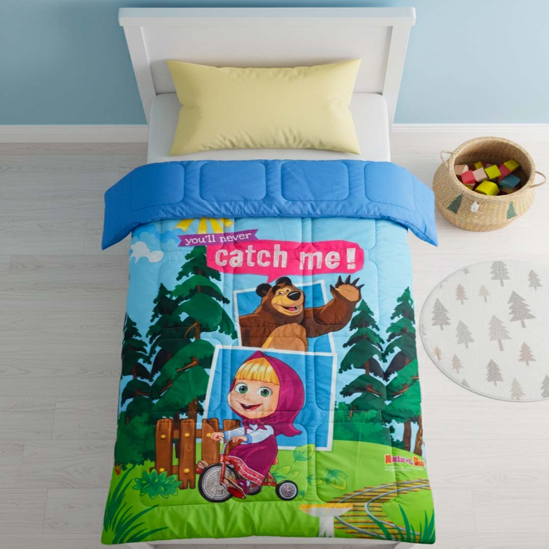 Masha & The Bear Kids Comforter - Single – "You Will Never Catch Me" by Athom Living - Athom Living