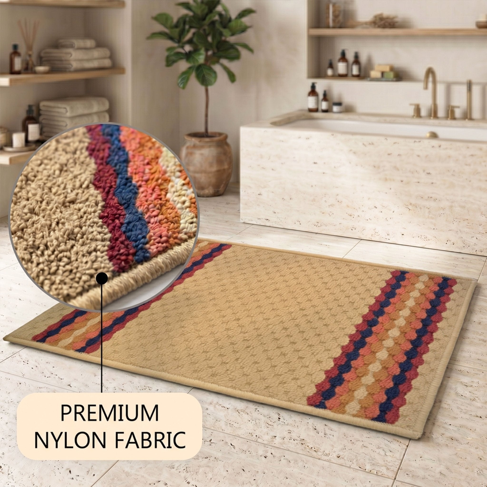 Maxmin Beige Color Anti Slip Doormat by Athom Living - Athom Living
