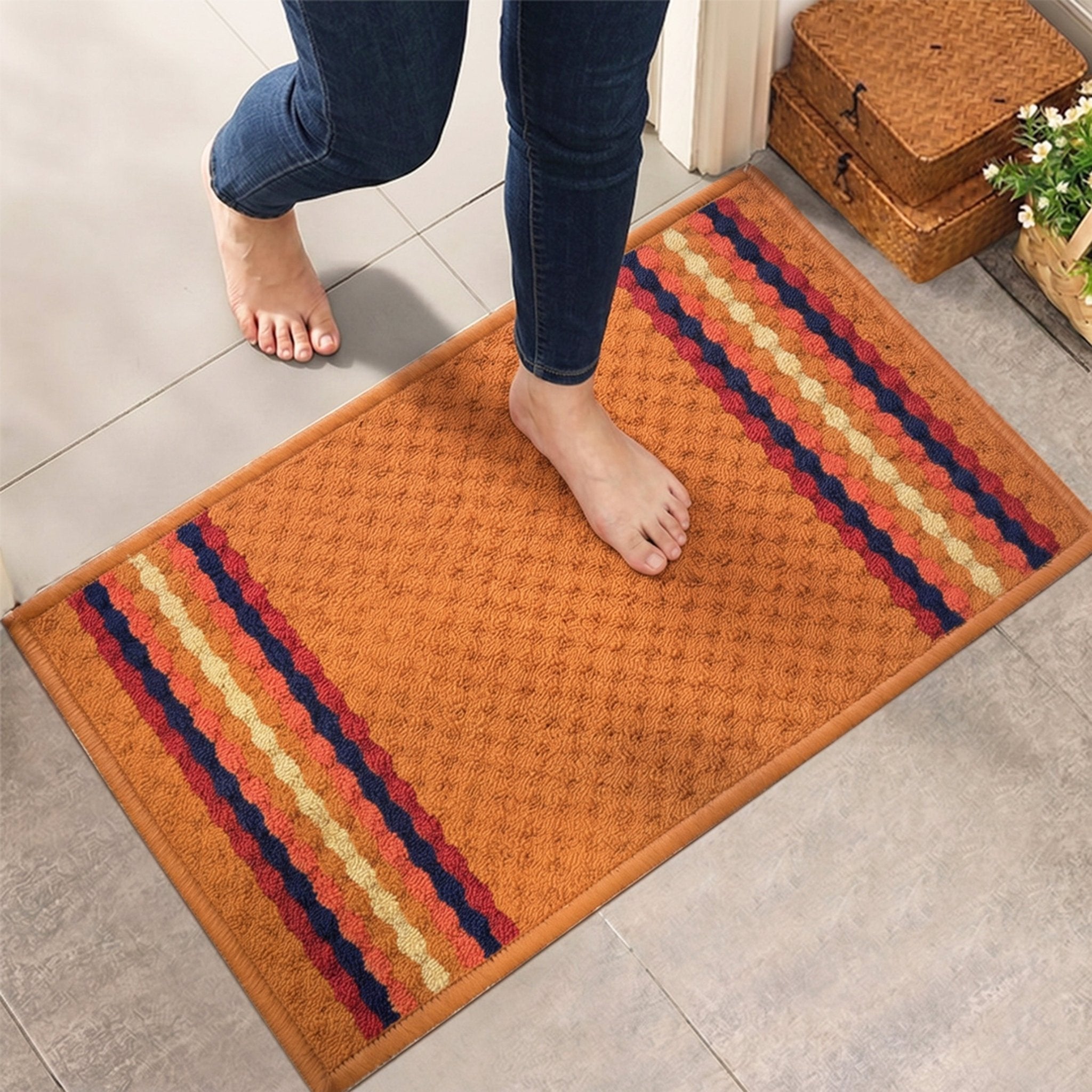 Maxmin Biscuit Color Anti Slip Doormat by Athom Living - Athom Living