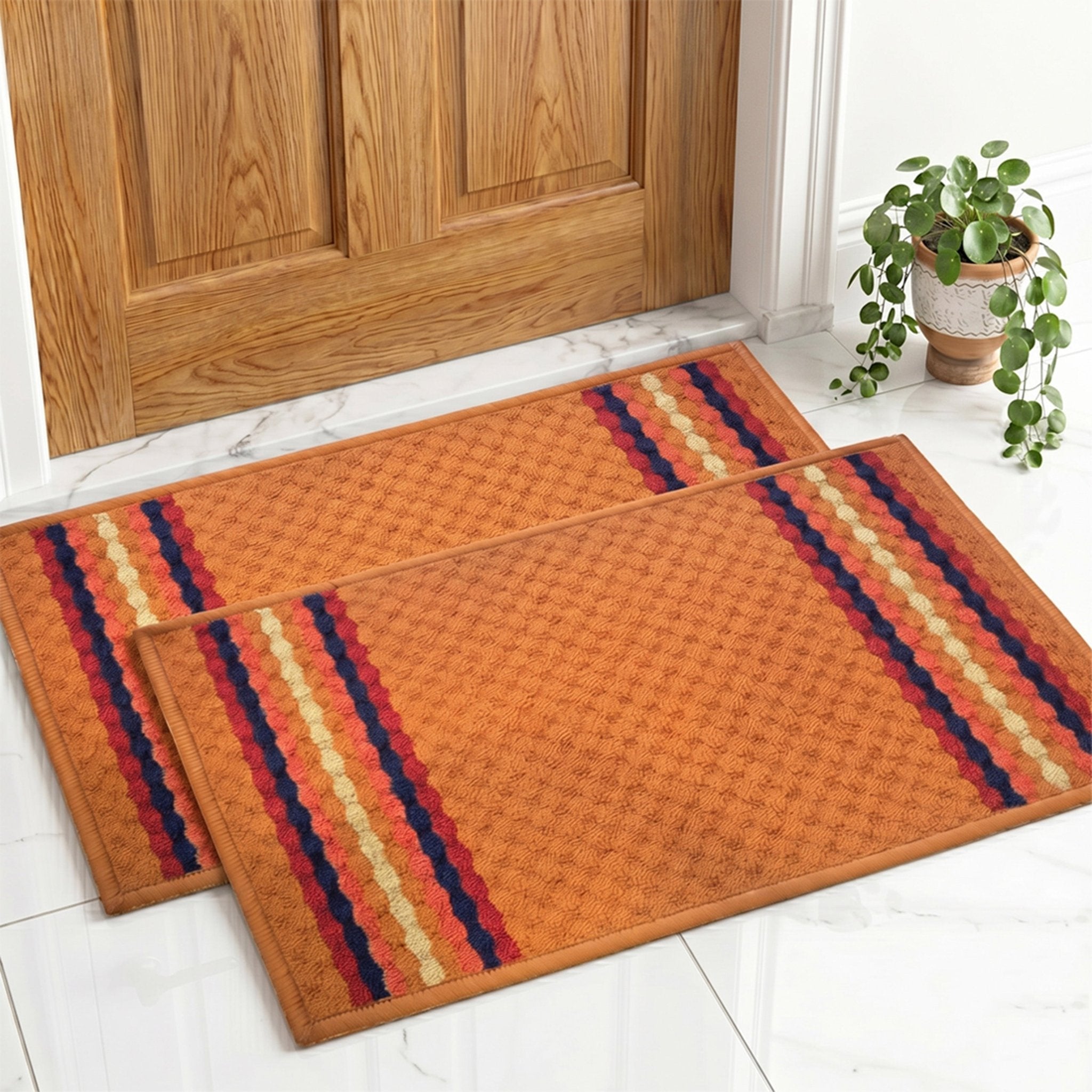 Maxmin Biscuit Color Anti Slip Doormat Set of 2 by Athom Living - Athom Living