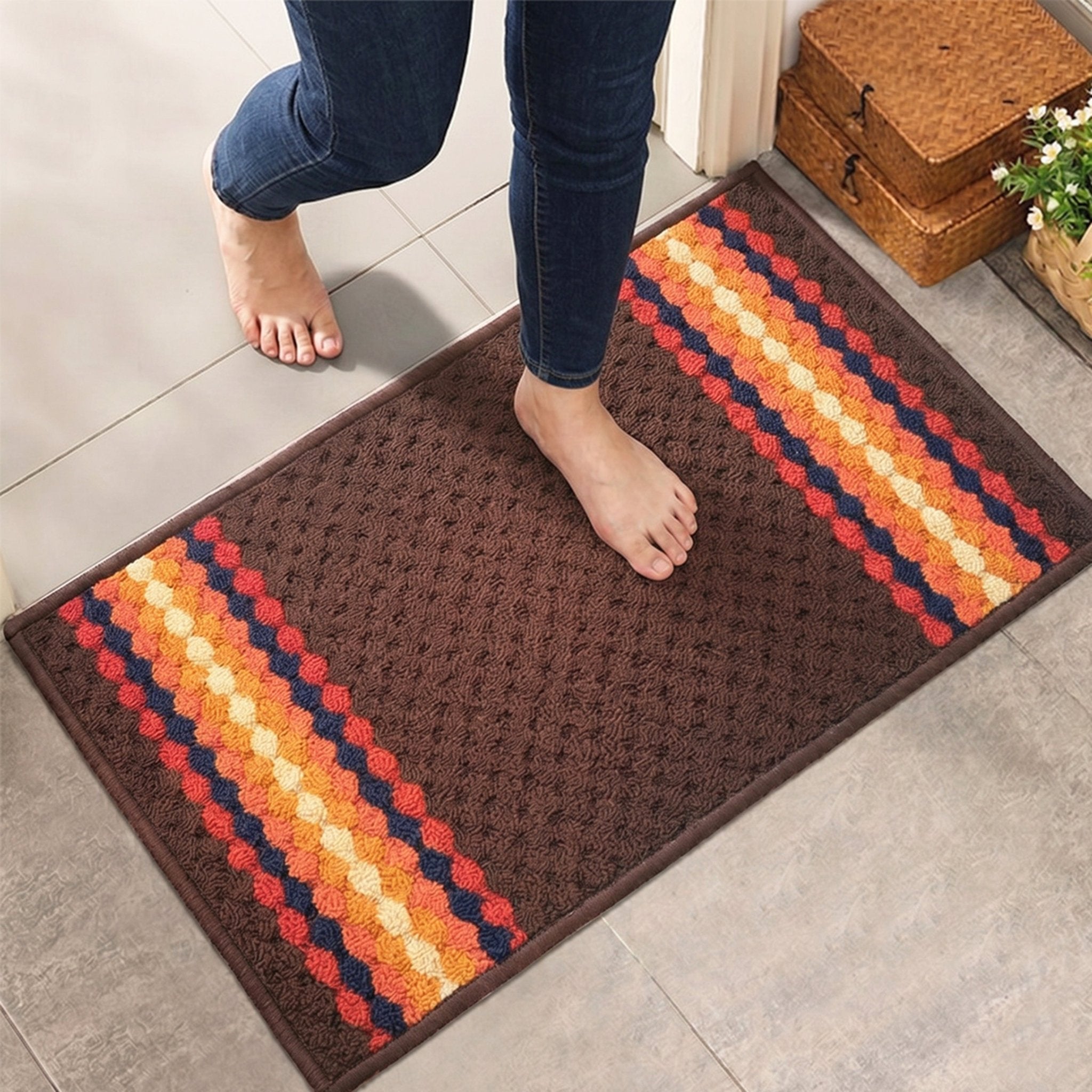 Maxmin Brown Color Anti Slip Doormat by Athom Living - Athom Living