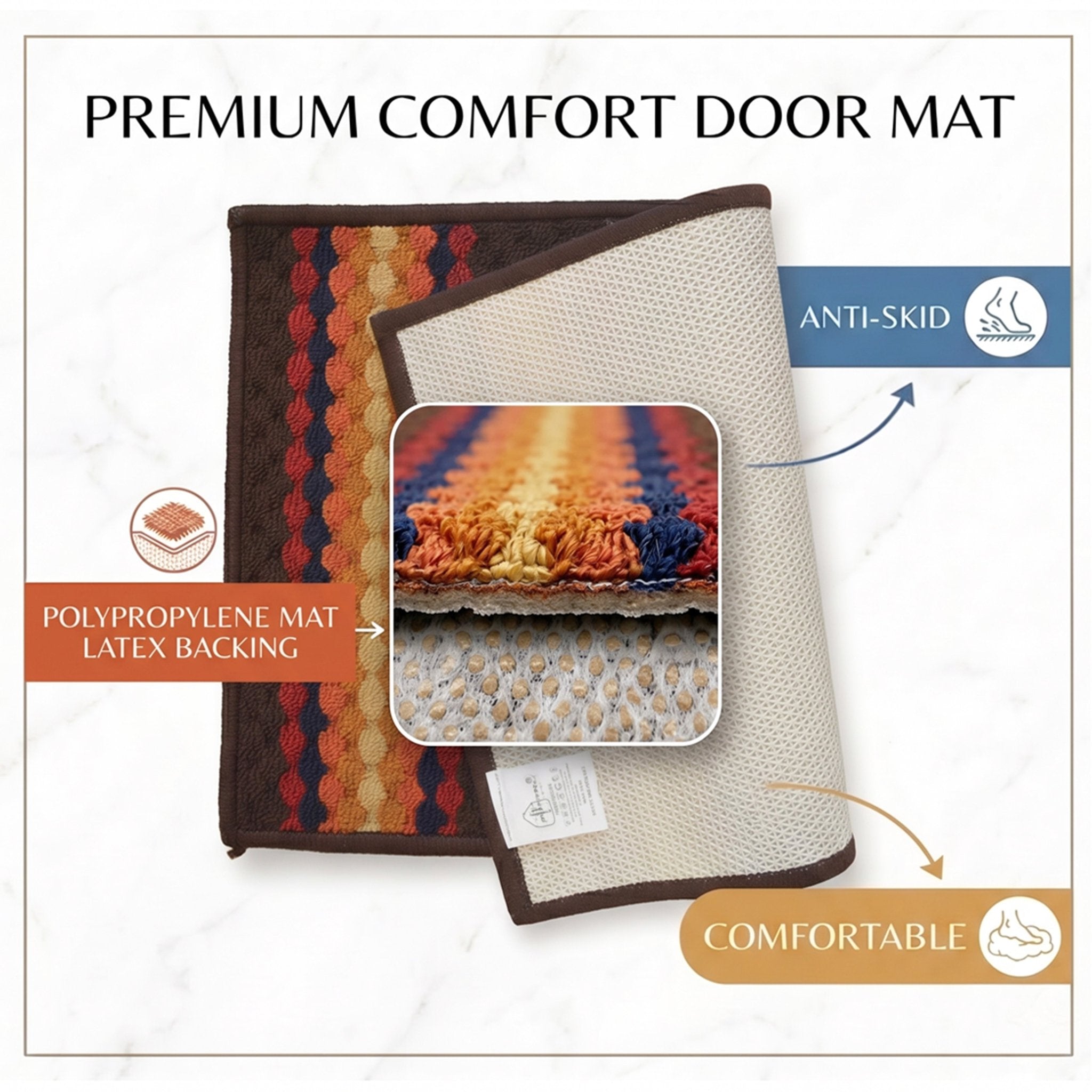 Maxmin Brown Color Anti Slip Doormat by Athom Living - Athom Living