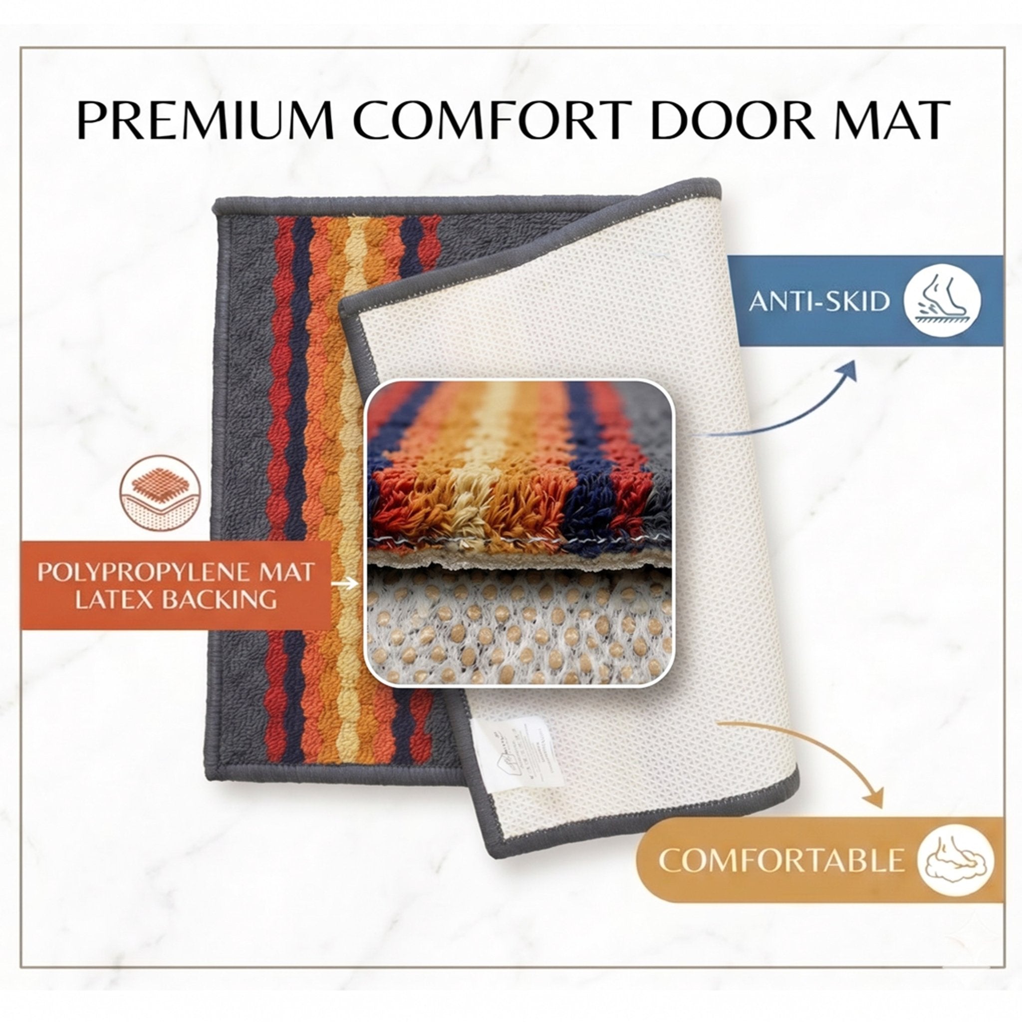Maxmin Grey Color Anti Slip Doormat by Athom Living - Athom Living