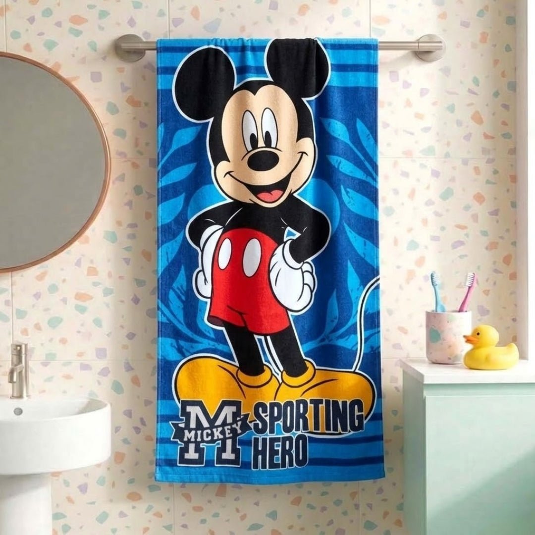 Mickey Blue Kids Hooded and Bath Towel Combo by Athom Living - Athom Living