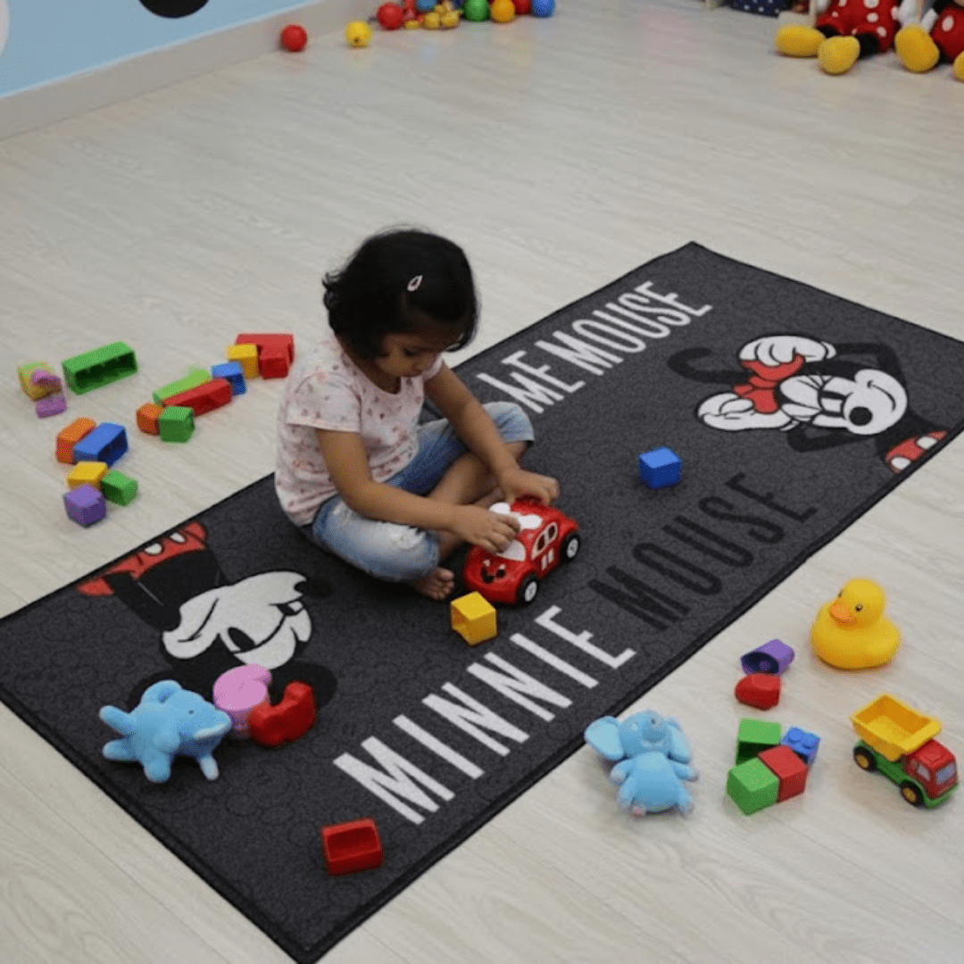Mickey & Minnie Mouse Themed Kids Runner Carpet(60x140 cm) by Athom Living - Athom Living