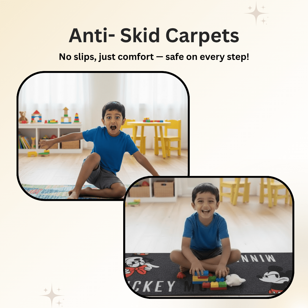 Mickey & Minnie Mouse Themed Kids Runner Carpet(60x140 cm) by Athom Living - Athom Living
