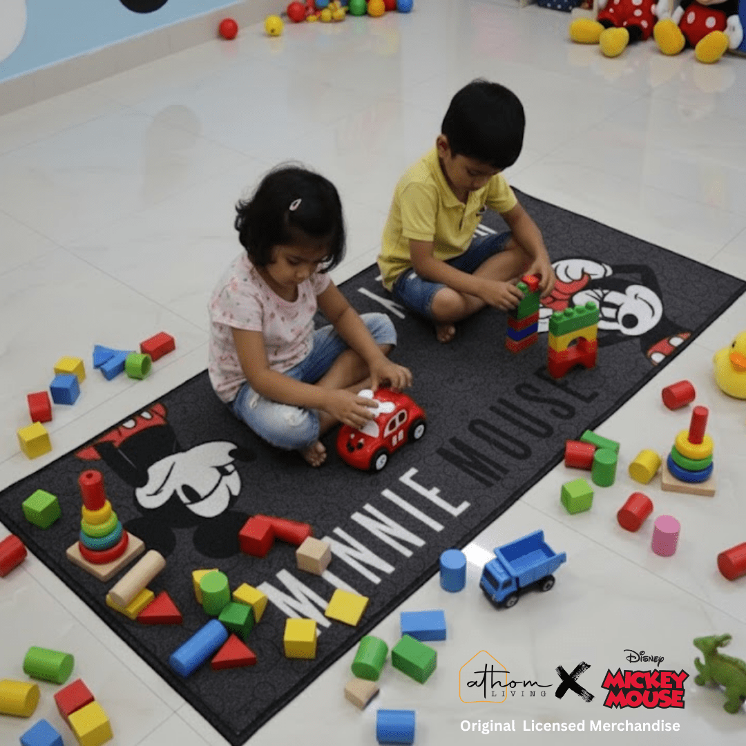 Mickey & Minnie Mouse Themed Kids Runner Carpet(60x140 cm) by Athom Living - Athom Living