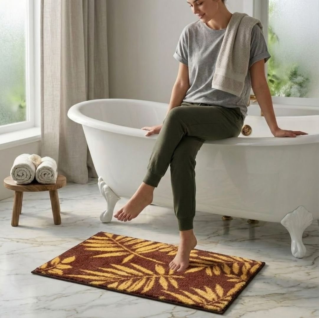 Micro Designer Soft Anti - Slip Bath Mat Set of 2 by Athom Living - Athom Living