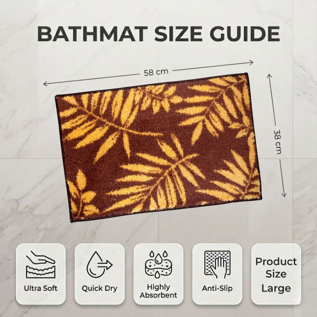 Micro Designer Soft Anti - Slip Bath Mat Set of 3 by Athom Living - Athom Living