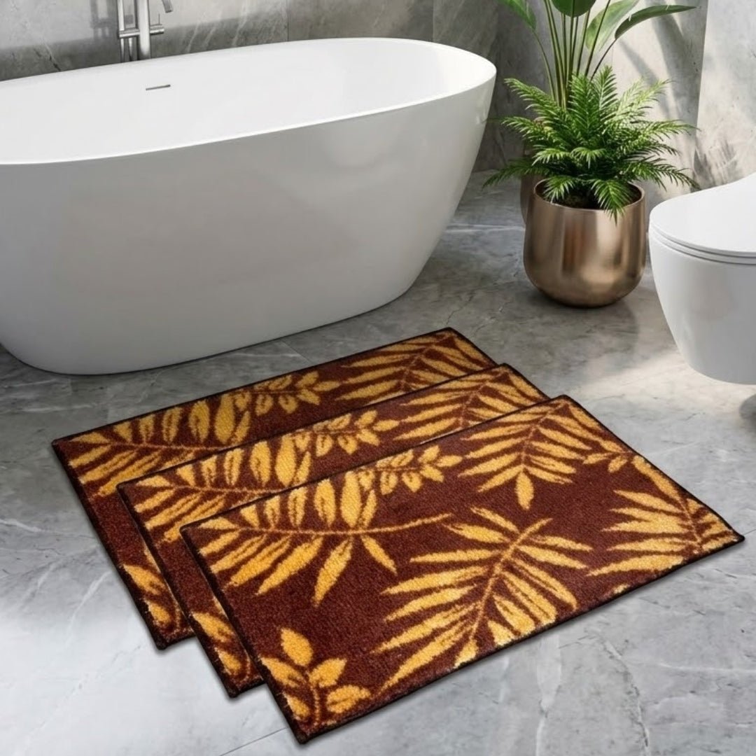 Micro Designer Soft Anti - Slip Bath Mat Set of 3 by Athom Living - Athom Living